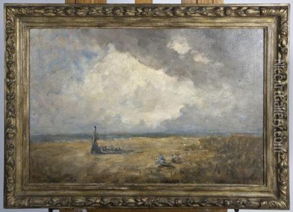 St. Marnock's Sails And Fragment Of Wreck, Malahide, Co.dublin Oil Painting - Nathaniel R.H.A. Hone Ii,