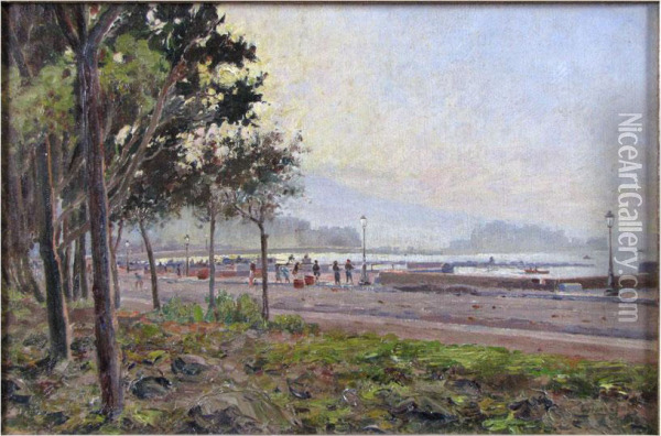 Promenade,naples Oil Painting - J.A. Lynas Gray