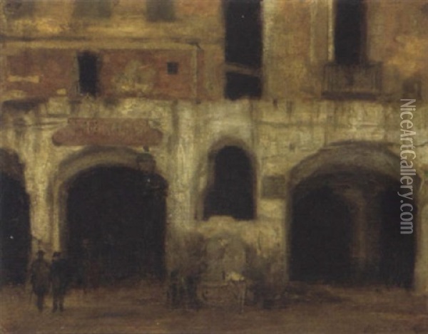 The Arcade, Genoa Oil Painting - Bernhard Sickert