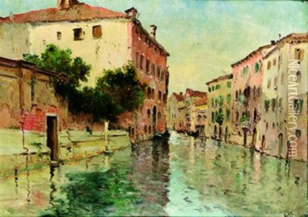 Canal A Venise Oil Painting - Marie Joseph Leon Clavel