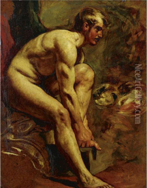 Male Nude Oil Painting - William Etty