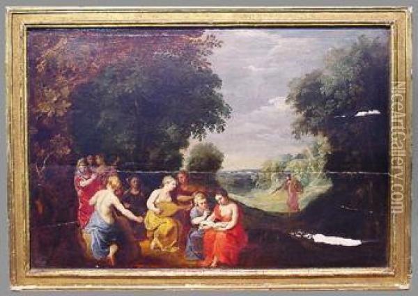 Apollo And The Nine Muses Oil Painting - Hans Jordaens I