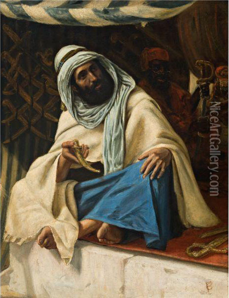 An Arabian Dealer Oil Painting - Frederick Goodall