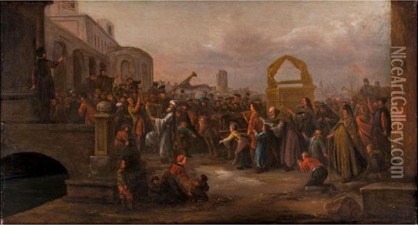 Davids Einzug In Jerusalem Mit Der Bundeslade Oil Painting - Jacob Willemsz de Wet the Elder