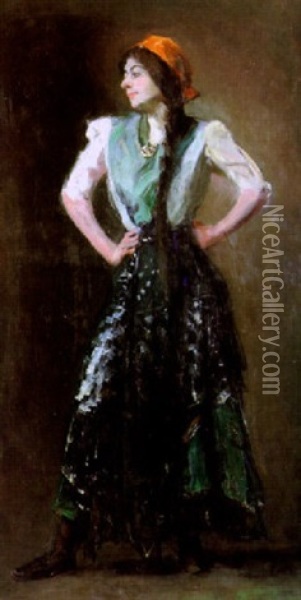 Gypsy Girl Oil Painting - Robert Henri