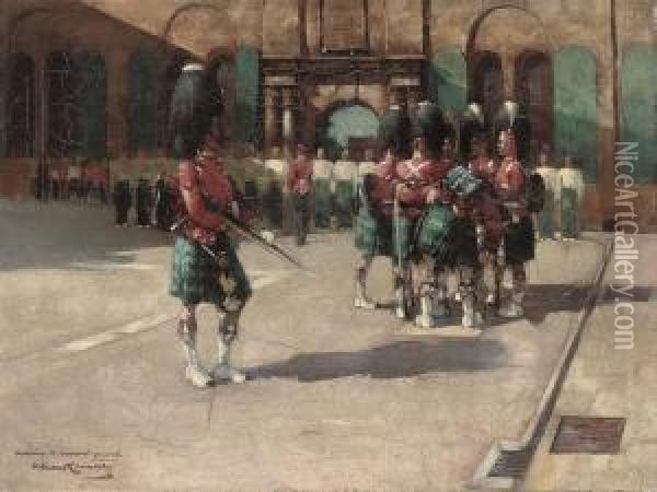 Waiting To Mount Guard Oil Painting - William Kennedy