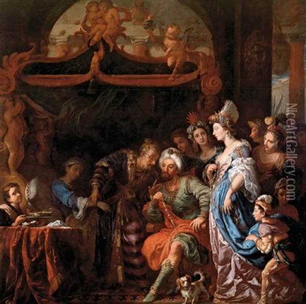 Antiochus Und Stratonike Oil Painting - Antonio Bellucci