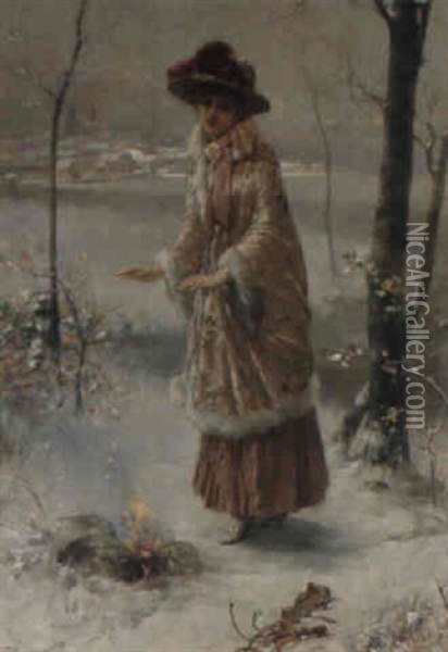 Winter Oil Painting - Emile Eisman-Semenowsky