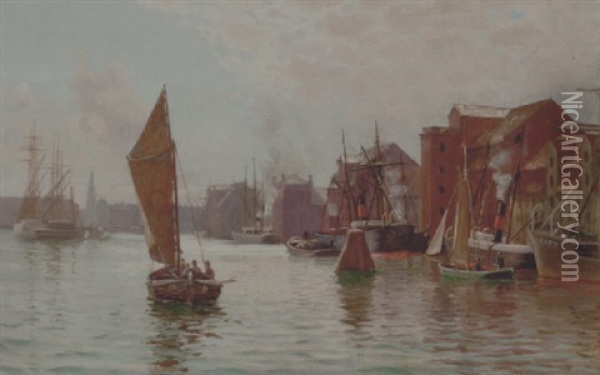 Kobenhavns Havn Oil Painting - Vilhelm Karl Ferdinand Arnesen