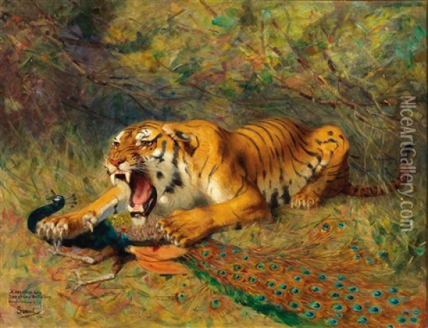 Slain Prey Oil Painting - Gustave Surand