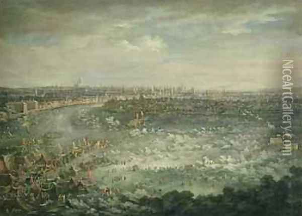 The Thames during the Great Frost of 1739-40 Oil Painting - Jan Griffier