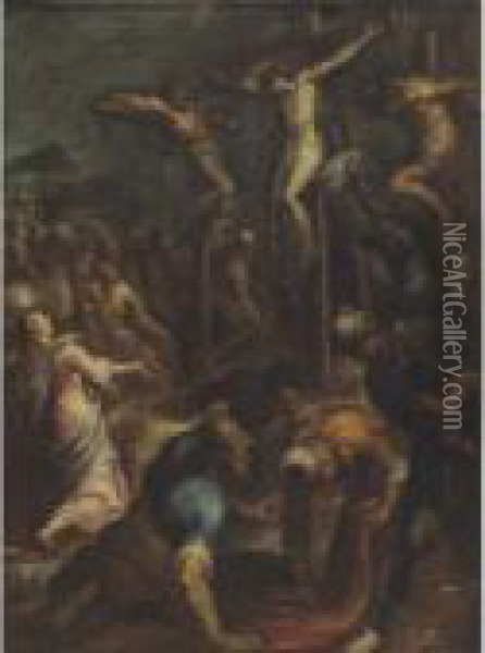 Crucifixion Oil Painting - Acopo D'Antonio Negretti (see Palma Giovane)