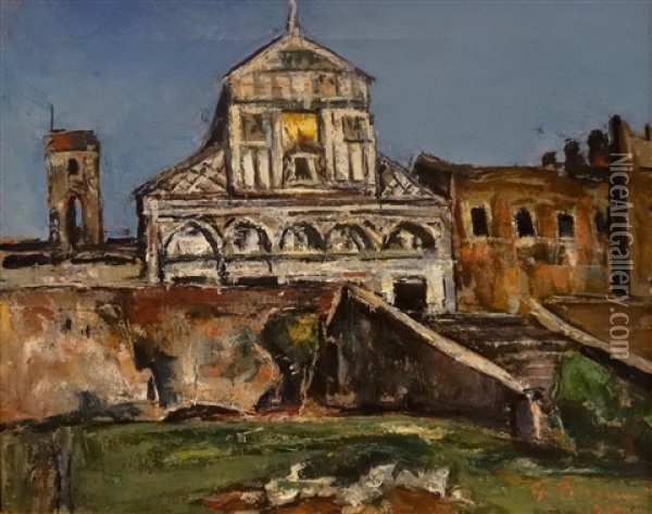 San Miniato Basilica Oil Painting - Gheorghe Petrascu