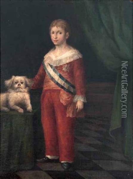 Retrato Del Infante Don Francisco De Paula Antonio, Hijo De Carlos Iv Oil Painting - Antonio Carnicero Mancio