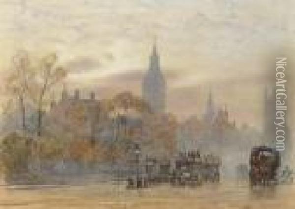 Morning In Whitehall Oil Painting - Herbert Menzies Marshall