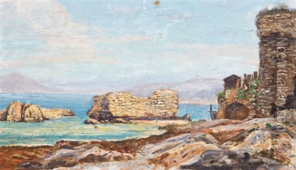 Capri. Palazzo A Mare Oil Painting - Giuseppe Ferrarini