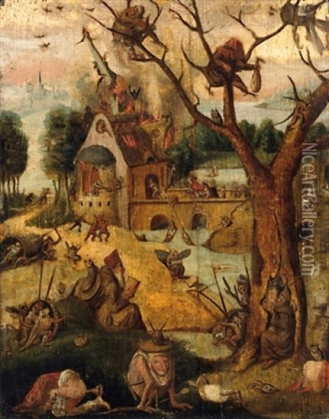 Die Versuchung Des Heiligen Antonius Oil Painting - Pieter Balten