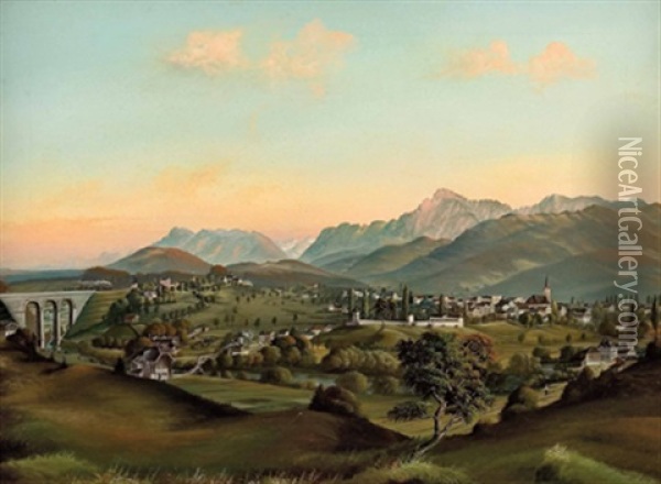 Teisendorf - Bayern Oil Painting - Josef Hitzinger