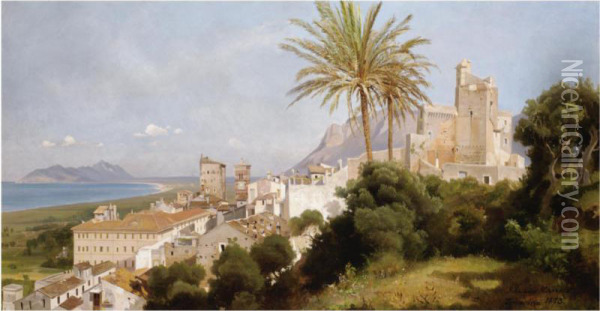 Terracina Oil Painting - Edmund Friedrich Kanoldt