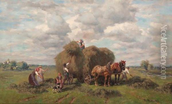 The Hay Harvest Oil Painting - Desire Tomassin