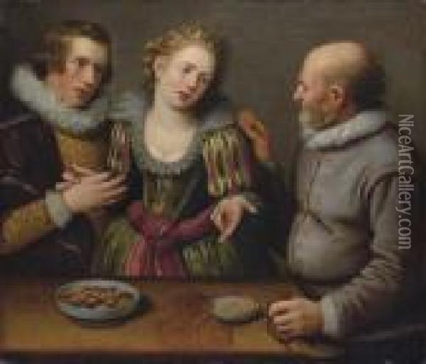 An Allegory Of Unequal Love Oil Painting - Andries Jacobsz. Stock