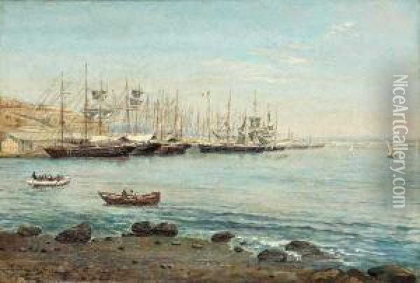 Un Puerto Oil Painting - Emilio Sivilla Torres