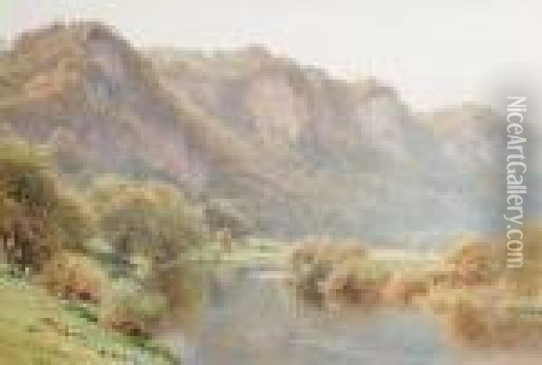 The Coldwell Rocks On The Wye Oil Painting - Harry Sutton Palmer