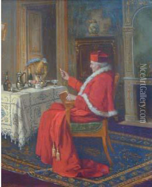 Le Repas Du Cardinal (jour De Fete) Oil Painting - Jules Benoit-Levy