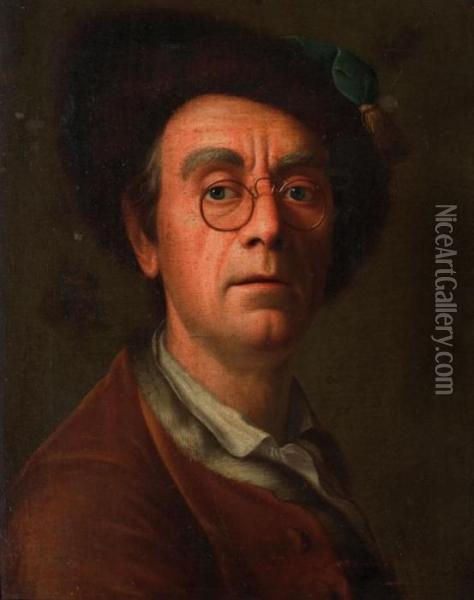 Autoportrait De L'artiste Oil Painting - Johann Christian Fiedler