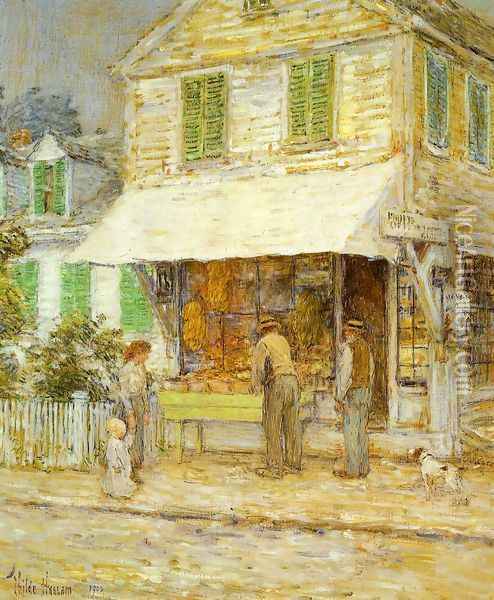 Provincetown Grocery Store Oil Painting - Childe Hassam