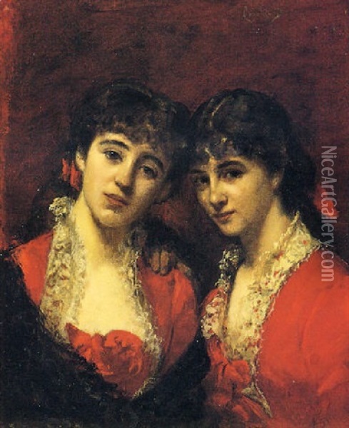 Doppio Ritratto Di Ines E Maria De La Gandara Oil Painting -  Carolus-Duran