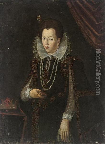 Portrait Of A Lady Oil Painting - Juan Pantoja de la Cruz