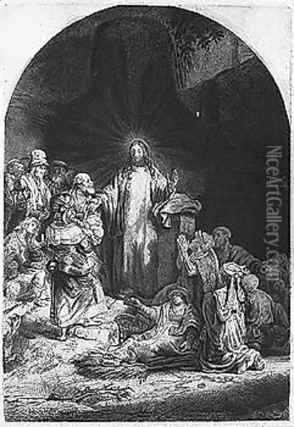 Christ with people Oil Painting - Rembrandt Van Rijn