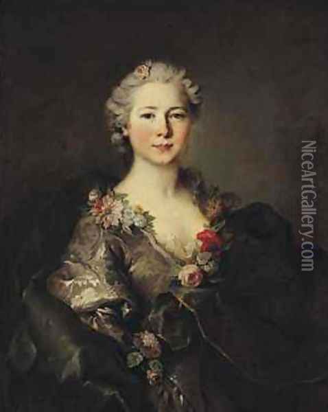 Portrait of Mademoiselle de Coislin Oil Painting - Louis Tocque