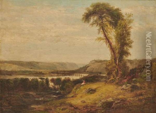 Landscape With Aqueduct Oil Painting - James McDougal Hart