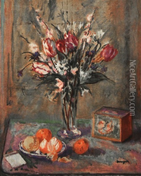 Bouquet Et Fruits Oil Painting - Henri Charles Manguin