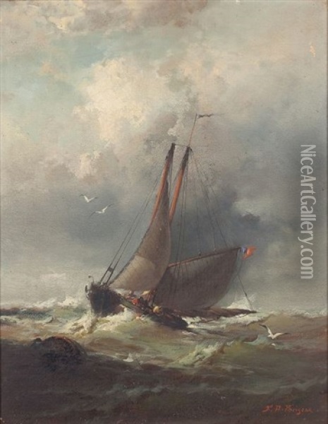 Rough Sea Oil Painting - Franklin Dullin Briscoe