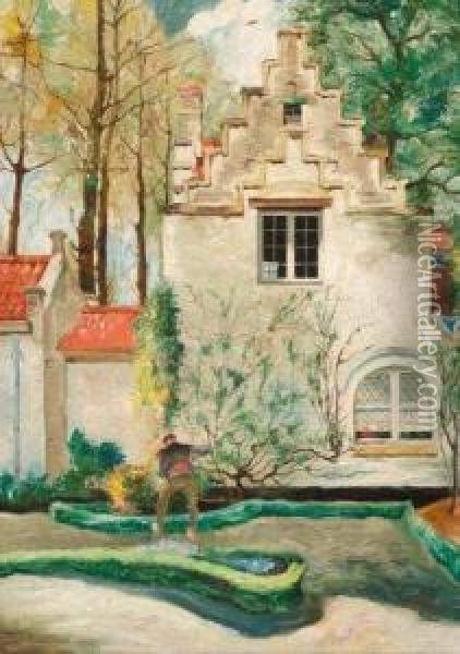 Le Jardinier Oil Painting - Maurice Langaskens