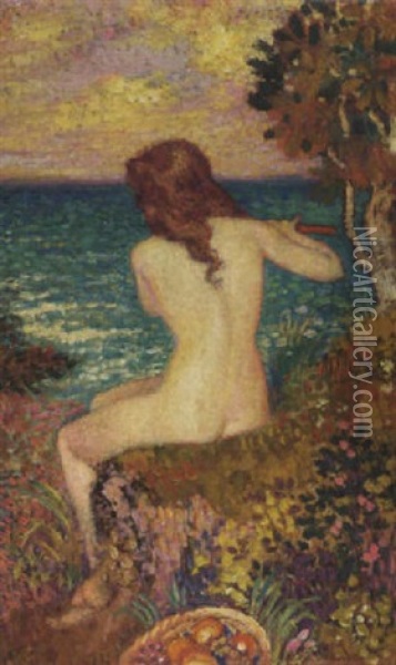 La Musique Au Bord De La Mer Oil Painting - Georges Lemmen