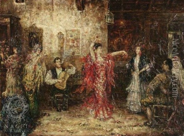 Flamencotanz Im Salon Oil Painting - Juan Pablo Salinas
