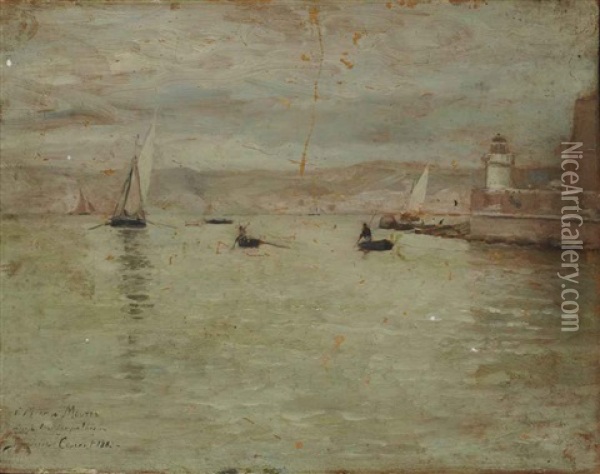 Port De Normandie Oil Painting - Maurice Francois Auguste Courant