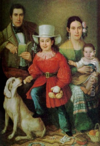 La Familia De Tomas Nestares Oil Painting - Rafael Tejeo
