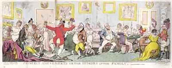 Princely Amusements or The Humors of the Family Oil Painting - George Cruikshank I