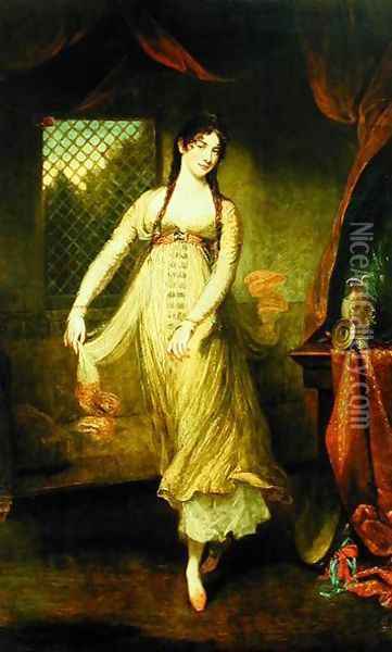 Portrait of Mademoiselle Hilligsberg Oil Painting - John Hoppner