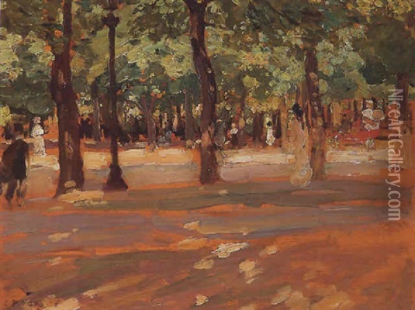 Luxembourg Gardens Oil Painting - Emanuel Phillips Fox