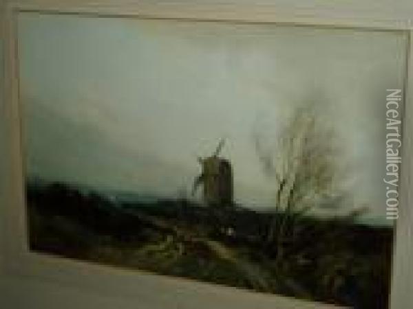A Windmill Oil Painting - William Tatton Winter
