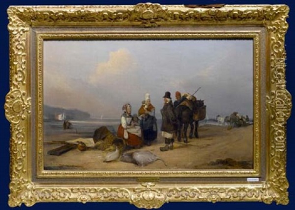 Personen Am Strand Oil Painting - Joseph Beaume