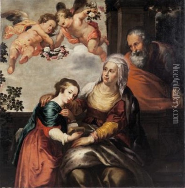 Educazione Della Vergine Oil Painting - Vincent Malo the Elder