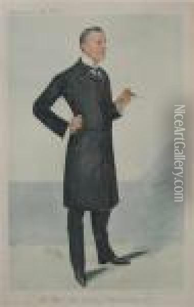 Portrait Of The Rt. Hon. Austen Chamberlain M.p. Oil Painting - Leslie Ward