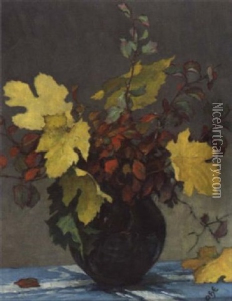 Herbstblatter-straus Oil Painting - Otto Heinrich Engel